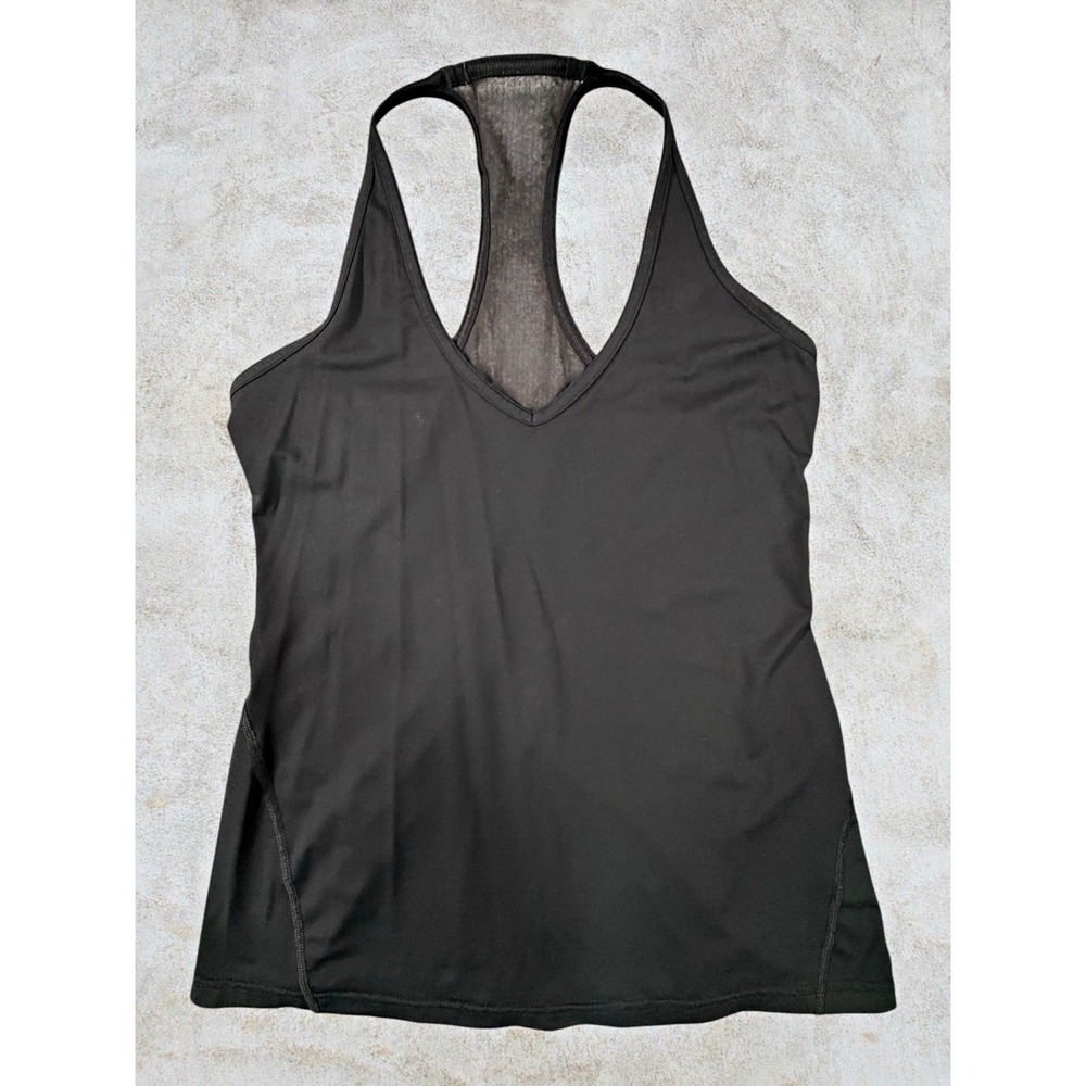 Lululemon Women's Black V-Neck Mesh Racerback Athletic Tank Top Size M